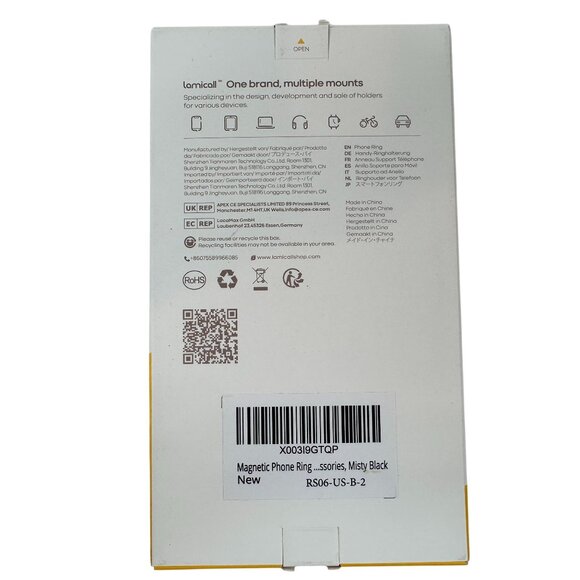 Lamicall RS06 Phone Ring Holder MISTY BLACK With Magnetic Adsorption NEW IN BOX - Picture 7 of 8